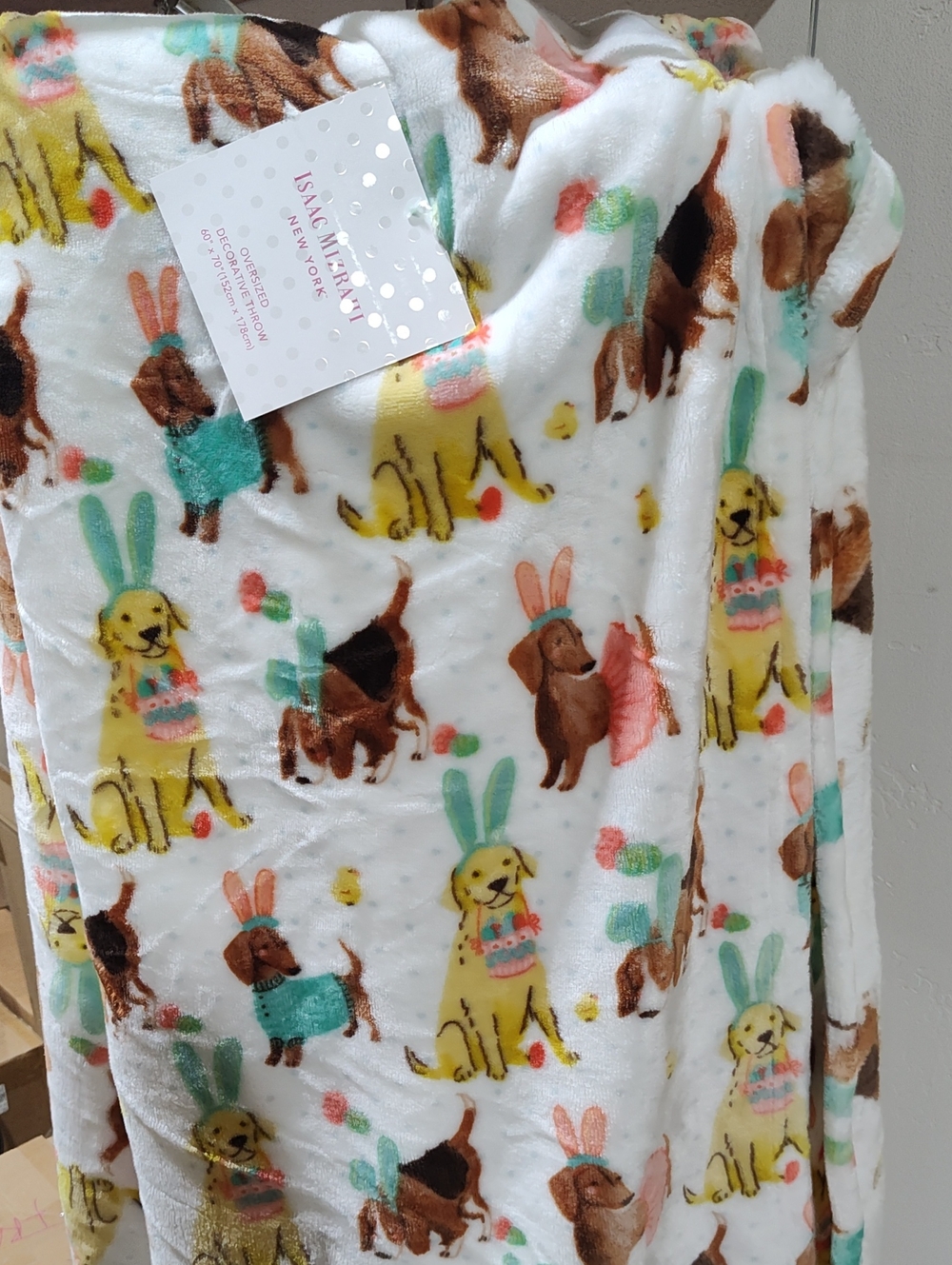 Isaac Mizrahi Easter Dog Throw - New
